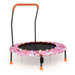 Trampoline pour enfants Ø92cm costway - 21 lumi�res led color�es - poign�e amovible - tapis de saut ...
