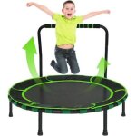 Trampoline enfant pliable 91 cm noir, fitness s�curis� avec poign�e rembourr�e, charge max 60kg, acier ...