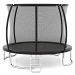 Trampoline ext�rieur 366 cm robuste avec filet de s�curit� echelle antirouille noir style moderne ambiance ...