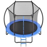 Trampoline d'ext�rieur - duoku - 244 x 244 cm - r�sistante a la rouille - filet de s�curit� et coussin ...