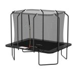 Trampoline extrieur luxury rectangle noir - 244x305cm - avec echelle, tapis de saut, matelas de protection ...