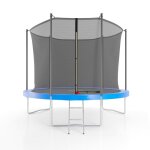 Trampoline de jardin Ø 305 cm - 10ft - filet int�rieur, matelas de protection et echelle - bleu