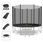 Trampoline de jardin deluxe 10ft ?305cm noir avec filet de sécurité, tapis de saut, coussin de protection, ... Trampoline de jardin deluxe 10ft ?305cm noir avec filet de sécurité, tapis de saut, coussin de protection, ...
