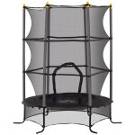 Trampoline de jardin enfants Ø 1, 63 x 1, 90h m filet de s�curit� porte zip�e couvre - ressorts + 6 ...