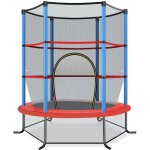 Trampoline de jardin pour enfants costway - 165 cm - filet de protection - structure en acier bleu