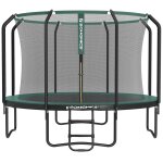 Trampoline de jardin rond, avec filet de s�curit� int�rieur, diam�tre 305cm, noir et vert