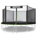 Trampoline de jardin zipro jump pro avec filet de s�curit�, filet a chaussures et echelle 14ft 435 cm ...