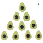 Tranches d'avocat slime, 10 pices, fournitures de jouets, addition de peluches, en rsine transparente, ...