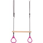 Trap�ze a anneaux dice avec anneaux en plastique rose