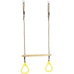 Trap�ze a anneaux kbt bois avec anneaux jaunes