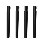 Tr�pied de br�leur pour po�le a bois, support en acier inoxydable / noir, 4 pi�ces