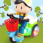 Tricycle electronique jouet, musique l�g�re a led, rotation a 360 , voiture cascadeuse, cadeau pour enfants ...