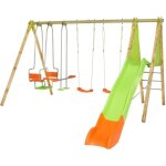 Trigano portique bois / mtal kahuna 2, 30m - 4 agrs + 1 plateforme 1, 20m + 1 toboggan 2, 63 m