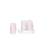 Trio de veilleuses - chouettes c�me, charles & camille - recharge a induction - blanc