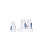 Trio de veilleuses - pingouins paul, pia & pierrot - recharge a induction - blanc