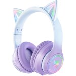 Trkk - casque bluetooth avec oreilles de chat pour enfants, sans fil et filaire, casque pliable avec ...