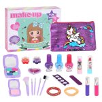 Trousse de maquillage pour enfants, sac de maquillage pour filles, portable, lavable, cosmtiques, jeu ...