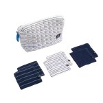 Trousse de toilette en double gaze de coton et carrs eponge