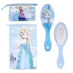 Trousse de toilette enfant la reine des neiges avec brosse � cheveux et serviette main - ensemble de ...