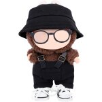 Trust - 4pcs ensemble de vtements de poupe, elgant chapeau seau salopette chaussures & lunettes tenue ...