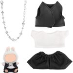Trust - 4pcs poupe vtements, 15 - 17cm tenues mignonnes mode t - shirt blanc gilet pu pantalon collier ...