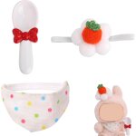 Trust - ensemble de vtements de poupe 3 pices, jolie tenue poupe en peluche rouge et blanche bavoir ...