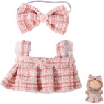 Trust - ensemble de vtements pour poupe, jolie tenue en peluche rose avec n?ud papillon et robe a bretelles ...