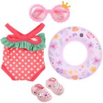 Trust - set de bain pour poupes 4 pices, tenue de piscine de poupes, vtements de bain pour poupe, ...