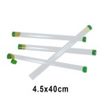 Tube de flotteur de p�che en plastique, 40 / 50cm de long, bobbes epais transparents, embouts de protection, ...