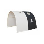 Tunnel de lit enfant coloris blanc et noir motif pirate