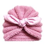 Turban elastique pour nouveau - n, chapeaux pour bb, epais, tricot en laine, oreilles de lapin mignonnes, ...