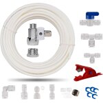 Tuyau d'alimentation en eau de frigo, 15m tuyau d'eau 1 / 4 (6, 35mm) avec 3 / 8 vanne d'arrêt adaptateur ... Tuyau d'alimentation en eau de frigo, 15m tuyau d'eau 1 / 4 (6, 35mm) avec 3 / 8 vanne d'arrêt adaptateur ...