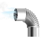 Tuyau coud de pole  bois en acier inoxydable, 2. 36 pouces, chemine, tube de four  90 degrs, accessoires ...