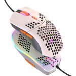 Tweh - souris de jeu filaire, souris lgre en nid d'abeille 69g avec 6400 dpi, souris de jeu usb programmable ...