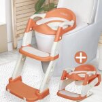 Twinky� r�ducteur de toilette enfant avec marche marron pliable & r�glable antid�rapant confort moelleux ...