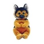 Ty - beanie babies - peluche ace le chien 15 cm, noir / marron, ty40544