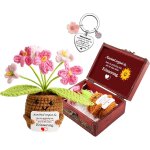 Tysq - petit cadeau de remerciement - poupe  fleurs multicolore - tricote positive - avec porte - ...