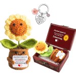 Tysq - petit cadeau de remerciement - poupe  fleurs multicolore tricote positive - avec porte - cls ...