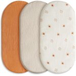 Tzf - lot de 3 draps - housses pour parc, 100 % mousseline de coton, doux et de qualit suprieure, draps ...