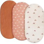 Tzf - lot de 3 draps - housses, protge - matelas, pour parc, 100 % mousseline de coton, doux, pour poussette, ...