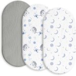 Tzf - 3pcs drap elastique + protge - matelas pour parc a langer, 100% coton mousseline, doux & qualit ...