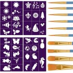 Tzf - 4 pices pochoir maquillage enfant, pochoirs de peinture faciale rutilisables tatouage de peinture, ...