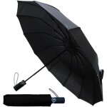 Tzf - 80kph parapluie pliant solide avec 12 baleines femme homme compact pliable - resistant au vent ...