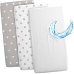Tzf - drap housse cododo pour nacelle ensemble de 2 draps lot de 3 : 120 x 60 cm avec protege matelas ...