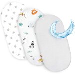Tzf - drap housse cododo pour nacelle ensemble de 2 draps lot de 3 : 75 x 35 cm avec protege matelas ...