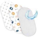 Tzf - drap housse cododo pour nacelle ensemble de 2 draps lot de 3 : 75 x 35 cm avec protege matelas ...