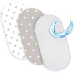 Tzf - drap housse cododo pour nacelle ensemble de 2 draps lot de 3 : 75 x 35 cm avec protege matelas ...