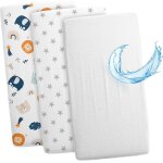 Tzf - drap housse cododo pour nacelle ensemble de 2 draps lot de 3 : 90 x 55 cm avec protege matelas ...