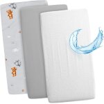Tzf - drap housse cododo pour nacelle ensemble de 2 draps lot de 3 : 90 x 55 cm avec protege matelas ...