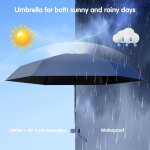 Tzf - mini parapluie pliable - parapluie de voyage compact anti - uv, coupe - vent, avec housse capsule ...